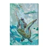 Art Remedy "serene Turtle" Giclee Animals Canvas Art In Blue