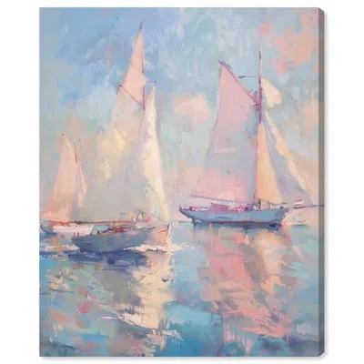 Art Remedy Set Sail Framed Sailing 1 Piece Canvas Wall Art 57708 In Wrapped Canvas