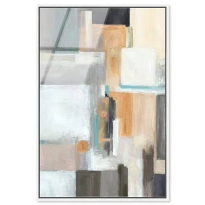 Art Remedy Shaped Silence I - Ira Colmeva Framed Acrylic Abstract Oversized Print By , White Frame, 4 In Multi