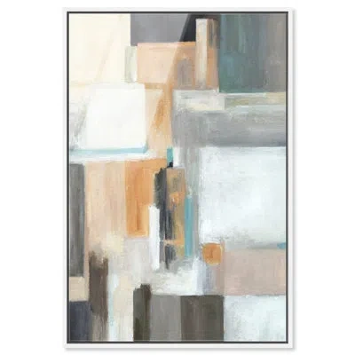 Art Remedy Shaped Silence Ii - Ira Colmeva Framed Acrylic Abstract Oversized Print By , White Frame,  In Multi