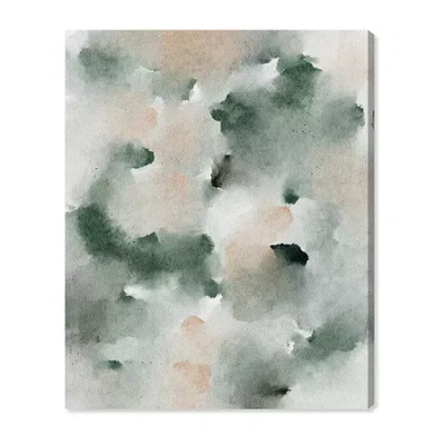 Art Remedy "smoky And Blush Shadows" Giclee Abstract Canvas Art In Green