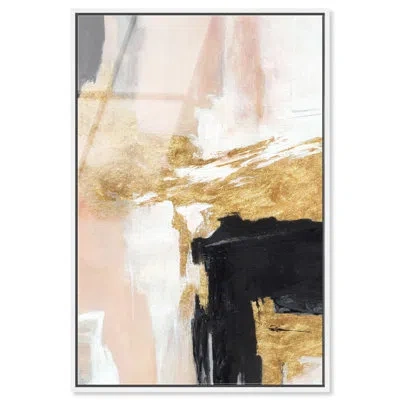 Art Remedy Soft Collision - Ira Colmeva Framed Acrylic Abstract Oversized Print By , White Frame, 44  In Multi