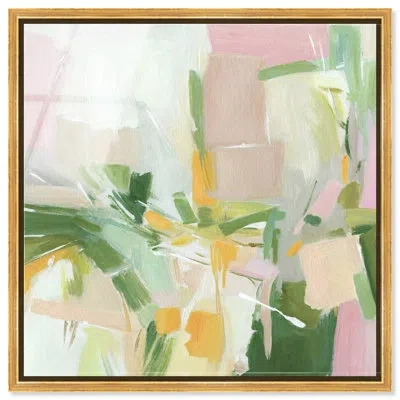 Art Remedy Soft Emergence I - Ira Colmeva Framed Acrylic Abstract Oversized Print By , Gold Frame, 44 In Multi