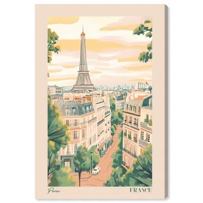 Art Remedy Soft Spring Paris Canvas Cute Travel Art By  In Wrapped Canvas