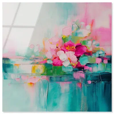 Art Remedy Soulful Green And Pink Acrylic Print Pastel Wall Decor By