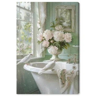 Art Remedy Spring Dove Bathroom Canvas Glam Bathroom Art By  In Wrapped Canvas