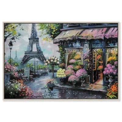Art Remedy Spring Flower Shop Paris Travel Art Canvas Print By  In Gallery Wrapped