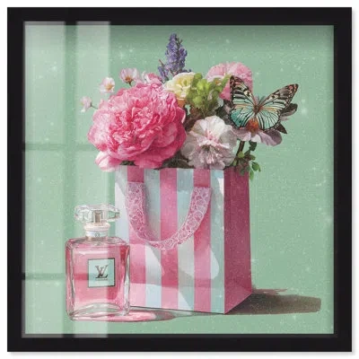Art Remedy Spring Shopping Bag Glam Art Shadowbox Print By  In Black
