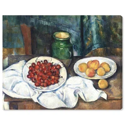 Art Remedy Still Life With Cherries And Peaches Canvas Kitchen Art By  In Wrapped Canvas