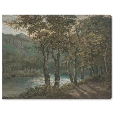Art Remedy Sunlight Filtering Trees Canvas Vintage Nature Print By  In Wrapped Canvas