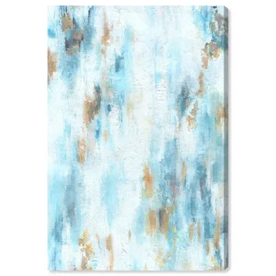 Art Remedy Textured Shades Framed Blue Abstract 1 Piece Canvas Wall Art 57567 In Wrapped Canvas
