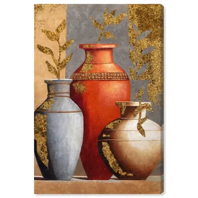 Art Remedy Three Vases Modern Canvas Classic Vintage Wall Art By  In Wrapped Canvas