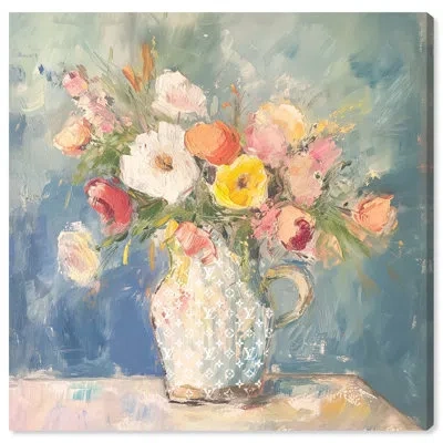 Art Remedy Vase Of Spring Flowers Chic Farmhouse Wall Art By  In Wrapped Canvas
