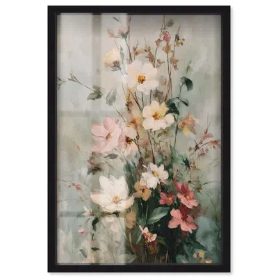 Art Remedy Vintage White Whispers Shadowbox Print Vintage Floral Art By  In Black