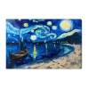 Art Remedy "whimsical Night Sail" Giclee Nature And Landscape Canvas Art In Blue