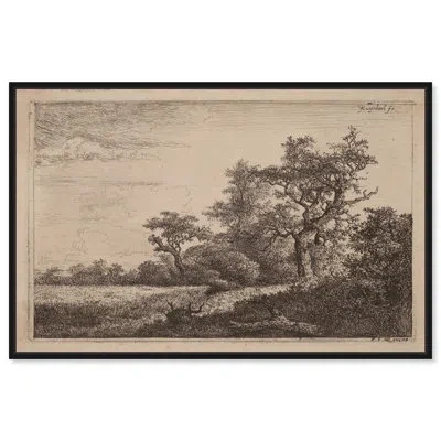 Art Remedy Wind In The Grass Canvas Print Vintage Decor By  In Black Framed