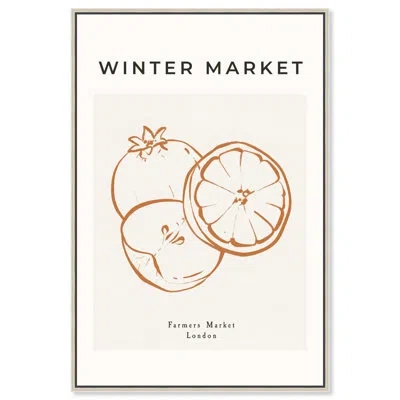 Art Remedy Winter Market Fruits White Canvas Modern Kitchen Print By  In Wrapped Canvas