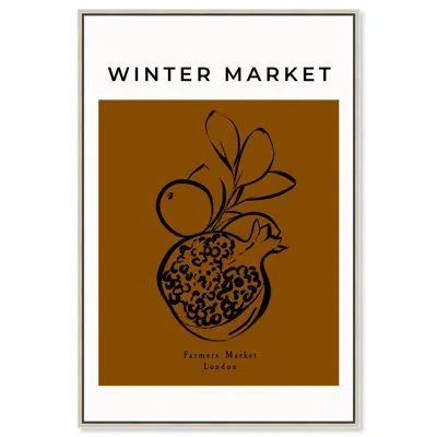 Art Remedy Winter Market Pomegranate Canvas Modern Kitchen Print By  In Wrapped Canvas