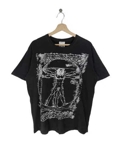 Pre-owned Art Vintage Leonardo Davinci Vitruvian Man  Tee Gogh Dali In Black