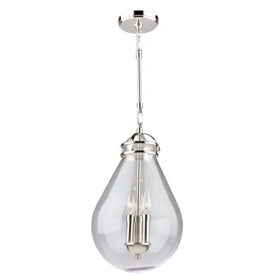 Artcraft Alexandria 3-light Polished Nickel Metal And Clear Glass Pendant