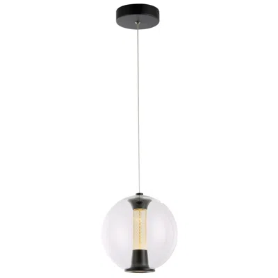 Artcraft Arlo 8" Wide Black Pendant With Clear Glass Shade