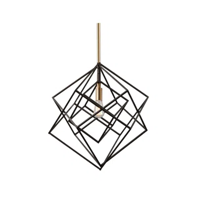 Artcraft Artistry 16" Wide Matte Black And Satin Brass Pendant Light