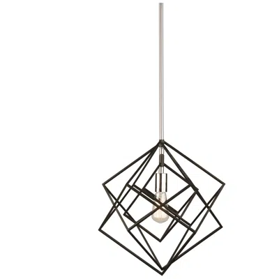 Artcraft Artistry 16"w Matte Black And Polished Nickel Pendant Light