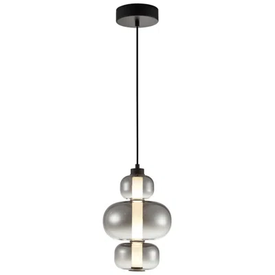 Artcraft Astra 9" Wide Black Smoke Glass Led Mini Pendant