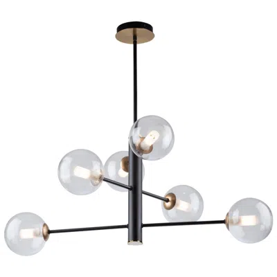 Artcraft Aurelia 29 1/2" Wide Matte Black 6-light Chandelier