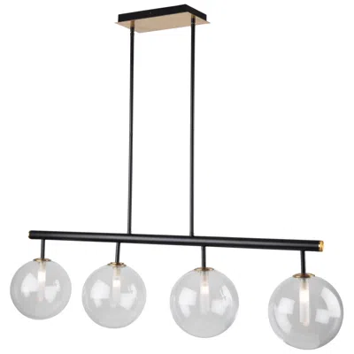 Artcraft Aurelia Collection 4-light Island Light, Matte Black & Brass