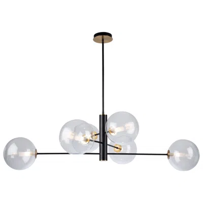 Artcraft Aurelia Collection 6-light Chandelier, Matte Black & Brass