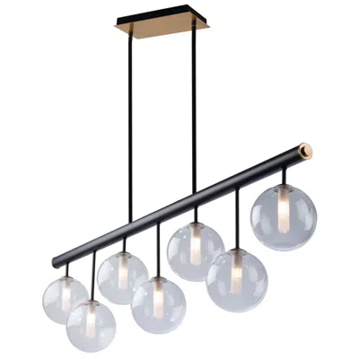 Artcraft Aurelia Collection 7-light Island Light, Matte Black & Brass