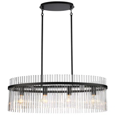 Artcraft Ava 32" Wide Black 4-light Island Chandelier