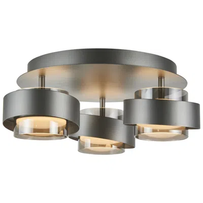 Artcraft Axis 20" Wide 3-light Graphite Semi Flush-mount In Gray