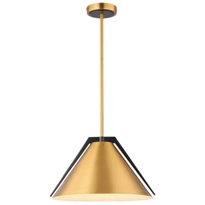Artcraft Baltic 15" Wide Brass Pendant With Brushed Brass Iron Shade