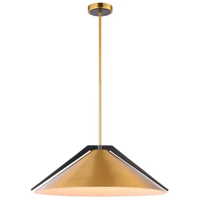 Artcraft Baltic 24" Wide 3-light Brass Pendant With Brushed Brass Iron Shade