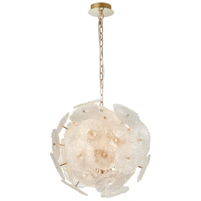 Artcraft Bloom 19.5" Wide 18-light Brass Chandelier With Clear Glass Shade