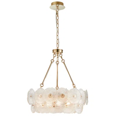 Artcraft Bloom 23.5" Wide 15-light Brass Chandelier With Clear Glass Shade