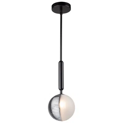 Artcraft Bolla 6" Wide Black Pendant With White Glass Shade