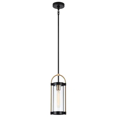 Artcraft Bonita 5.7" Wide Black Pendant With Clear Glass Shade