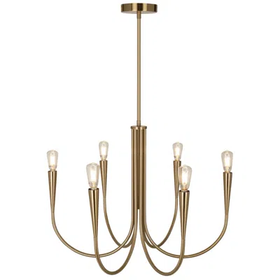 Artcraft Bronte 24 1/2"w Brushed Brass 6-light Chandelier