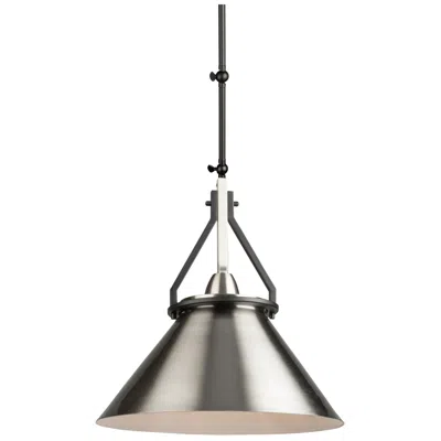 Artcraft Brydon 7" Wide Black And Brushed Nickel Cone Pendant