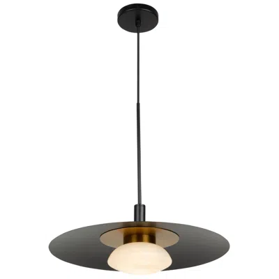 Artcraft Camila 18" Wide Black And Brushed Brass Led Pendant Light