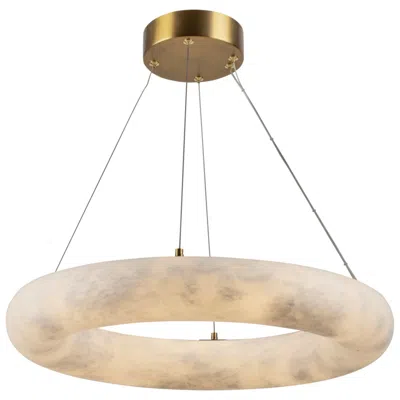 Artcraft Camila 19" Wide Brushed Brass Chandelier With Opal Alabaster Shade