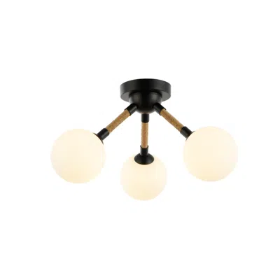 Artcraft Capilano 17.9" Wide 3-light Black Semi-flush Mount With Clear Glass Sh