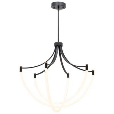 Artcraft Cascata 7.9" Wide 3.light Black And Brushed Brass Chandelier
