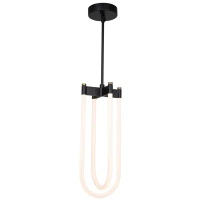 Artcraft Cascata 8" Wide 2.light Black And Brushed Brass Pendant