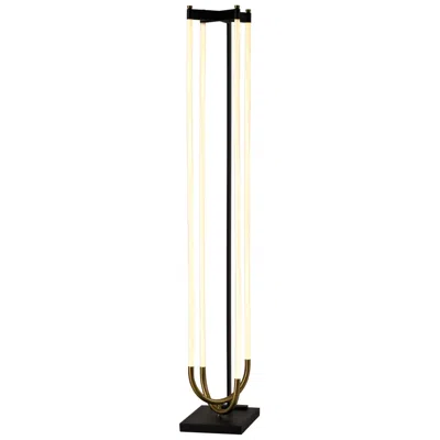 Artcraft Cascata Black And Brushed Brass Led Floor Lamp