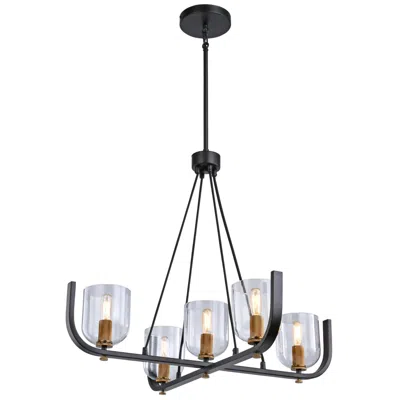 Artcraft Cheshire Collection 5-light Chandelier, Black & Brass