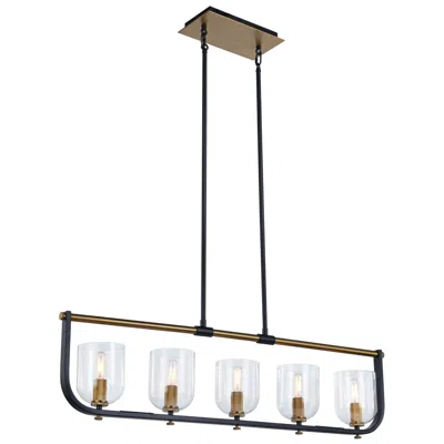 Artcraft Cheshire Collection 5-light Island Light, Black & Brass